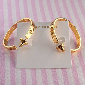Tory Burch Pierced T Hoop Earrings - Brand New